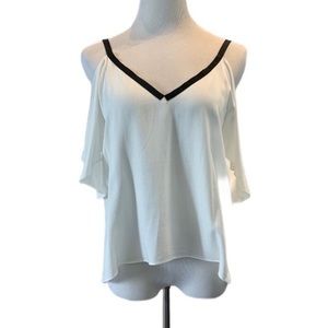 ROI Off-Shoulder Black + White Top